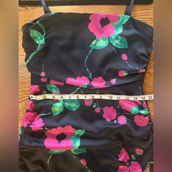 Milly Dayna Painted Floral Sleeveless Satin Cocktail Dress NWT - Picture 9 of 11